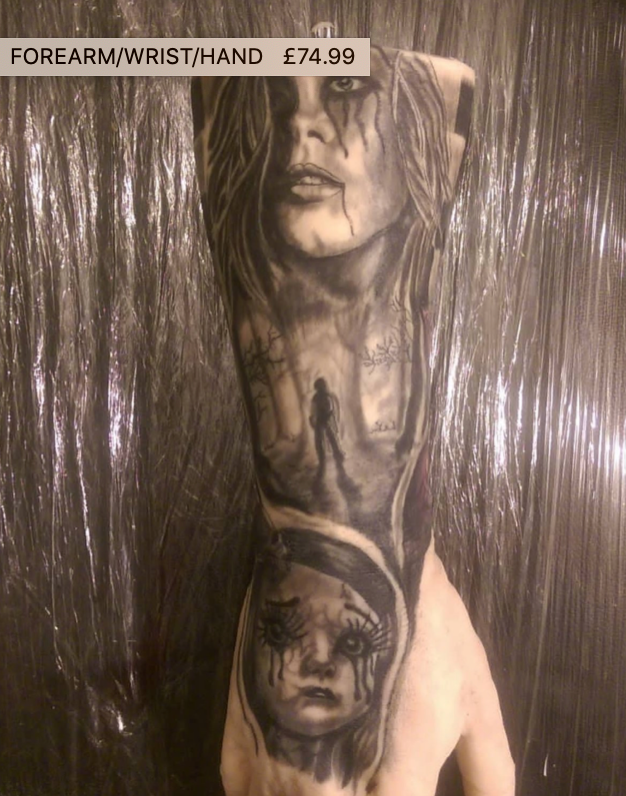 tattooed Reelskin arm